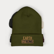 Earth Strong Embroidered Classic Cuffed Beanie, Winter Hat, Gift for Her, Warm Beanie, Cozy Accessory, Fashion Statement
