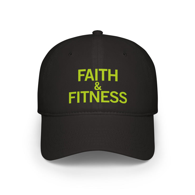 Faith & Fitness Low Profile Baseball Cap, Inspirational Hat for Gym Lovers, Motivational Gift for Athletes, Casual Wear, Fitness Accessories