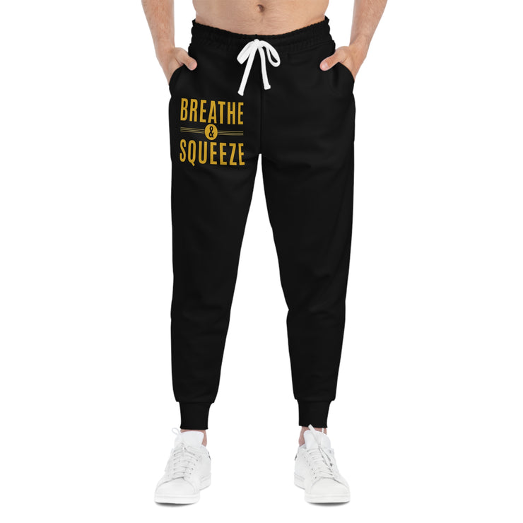 Breathe & Squeeze Athletic Joggers, Motivational Joggers, Fitness Pants, Workout Gear, Sportswear, Gym Apparel