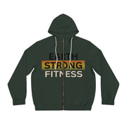 Earth Strong Fitness Hoodie - Men's Full-Zip, Activewear, Sports Jacket, Gym Gear, Eco-Friendly Apparel