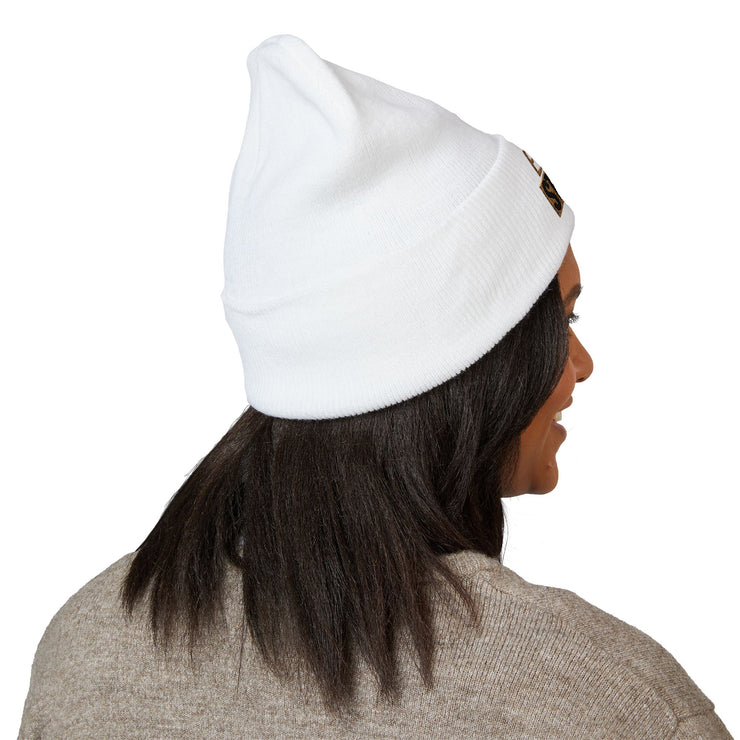 Earth Strong Embroidered Classic Cuffed Beanie, Winter Hat, Gift for Her, Warm Beanie, Cozy Accessory, Fashion Statement