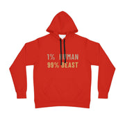 1% Human 99% Beast Athletic Hoodie - Motivational Gym Wear, Fitness Apparel, Workout Hoodie, Gift for Athletes, Unisex Hoodie