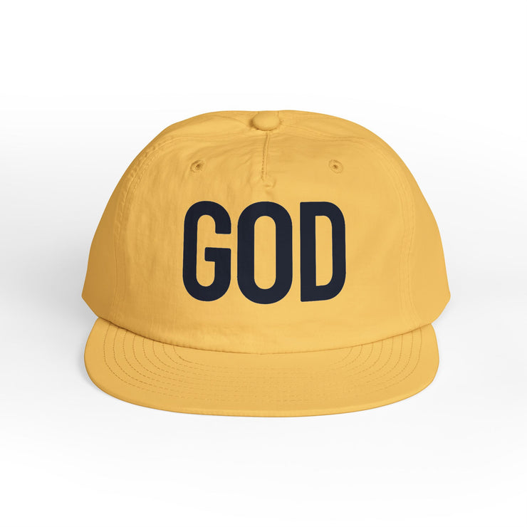 God Surf Cap - Casual Summer Hat, Beachwear Accessory, Spiritual Gift, Cool Statement Cap, Vacation Headwear