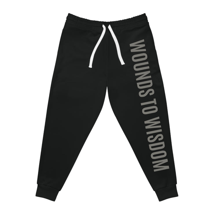 Inspirational Athletic Joggers - 'Wounds to Wisdom' Print, Workout Pants, Casual Loungewear, Gift for Fitness Lovers