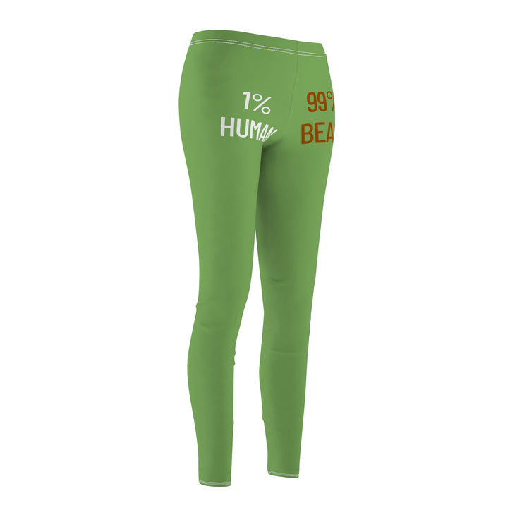 Casual Fitness Leggings | 1% Human 99% Beast - Workout Gear, Activewear, Gifts for Fitness Lovers, Gift for Gym Enthusiasts