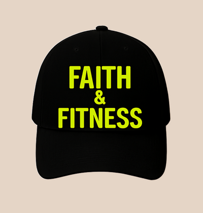Faith & Fitness High Profile Baseball Cap | Stylish Athletic Hat, Great Gift for Workout Enthusiasts, Outdoor Activities, Faith-Based Events