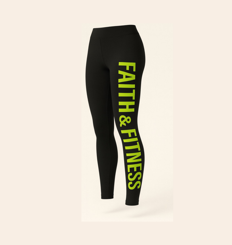 Faith & Fitness Women's Casual Leggings, Motivational Workout Pants, Activewear, Gym Leggings, Yoga Apparel, Fitness Gifts