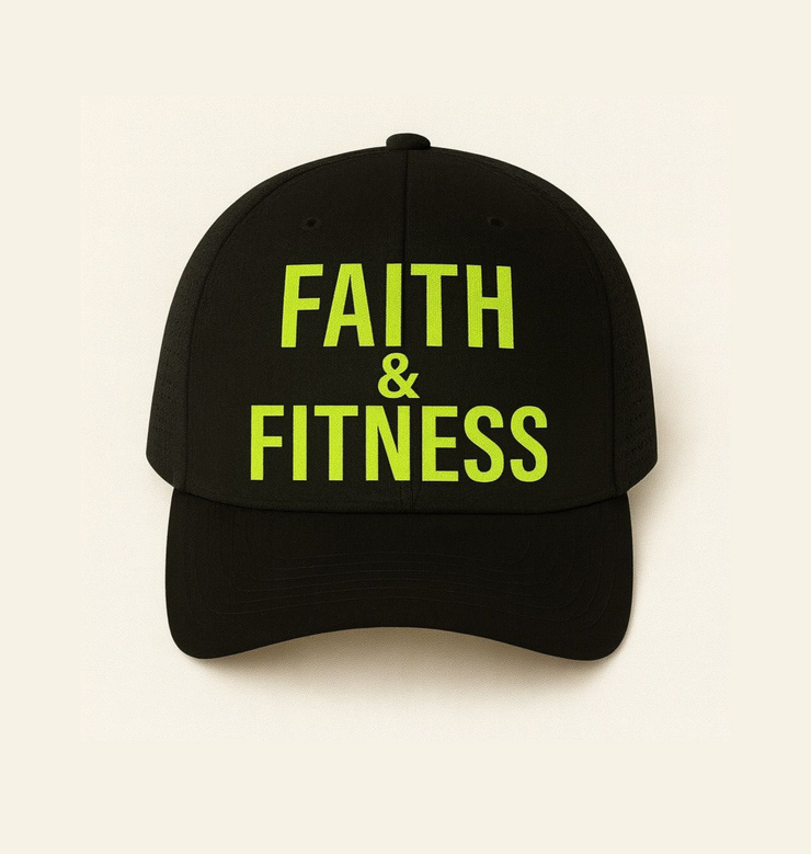 Faith & Fitness Low Profile Baseball Cap, Inspirational Hat for Gym Lovers, Motivational Gift for Athletes, Casual Wear, Fitness Accessories