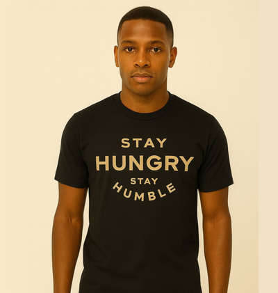 Stay Hungry Stay Humble Tee, Inspirational T-Shirt, Motivational Cotton Shirt, Gift for Foodies, Casual Wear, Unisex Apparel