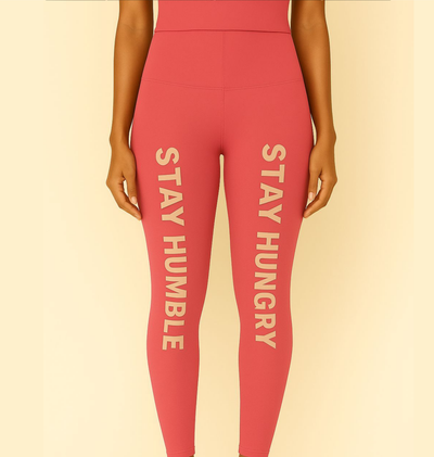 Motivational Women's Leggings - Stay Hungry Stay Humble, Workout Pants, Fitness Apparel, Activewear, Casual Leggings