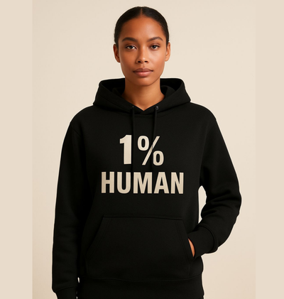 1% Human Athletic Hoodie - Unisex Workout Sweatshirt, Funny Gift, Gym Wear, Casual Outfit, Unique Apparel