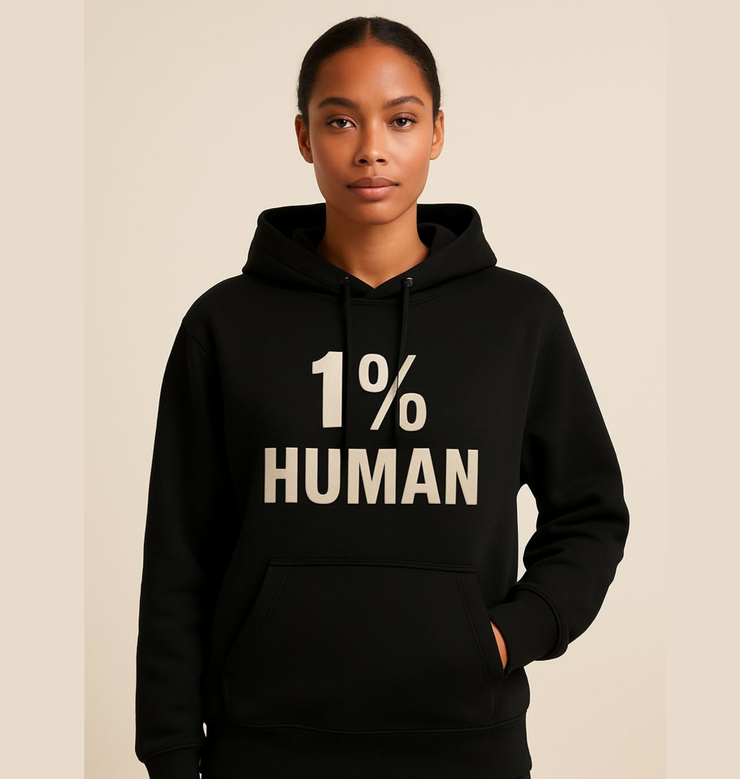 1% Human Athletic Hoodie - Unisex Workout Sweatshirt, Funny Gift, Gym Wear, Casual Outfit, Unique Apparel