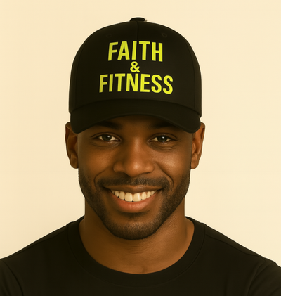 Faith & Fitness Low Profile Baseball Cap, Inspirational Hat for Gym Lovers, Motivational Gift for Athletes, Casual Wear, Fitness Accessories