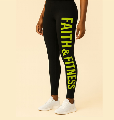 Faith & Fitness Women's Casual Leggings, Motivational Workout Pants, Activewear, Gym Leggings, Yoga Apparel, Fitness Gifts