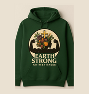 Earth Strong Athletic Hoodie - Empowering Activewear, Gym Sweatshirt, Nature Lover Gift, Fitness Apparel, Motivational Hoodie