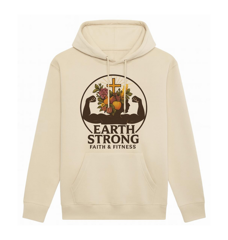 Earth Strong Athletic Hoodie | Fitness Motivation, Faith & Workout Gear, Gift for Athletes, Inspirational Hoodie
