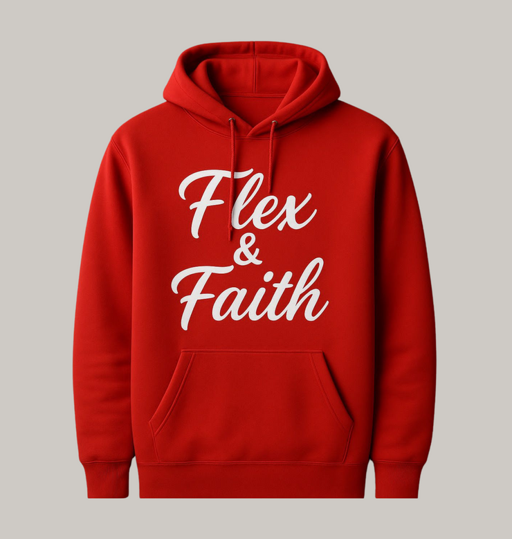 Faith & Flex Athletic Hoodie - Motivational Workout Sweatshirt, Fitness Apparel, Gym Layer, Gifts for Athletes, Unisex Pullover