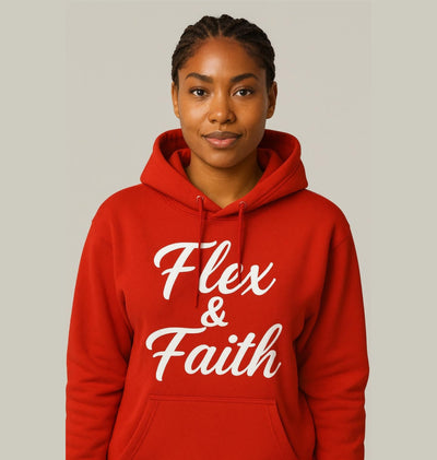 Faith & Flex Athletic Hoodie - Motivational Workout Sweatshirt, Fitness Apparel, Gym Layer, Gifts for Athletes, Unisex Pullover