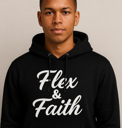 Flex & Faith Athletic Hoodie - Motivational Workout Gear, Fitness Apparel, Gym Hoodie, Inspirational Gift, Activewear