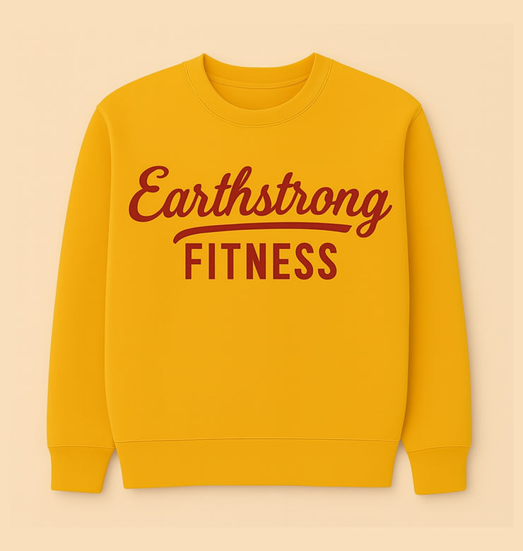 Earthstrong Fitness Men's Crewneck Sweatshirt, Casual Workout Apparel, Gift for Fitness Enthusiasts, Gym Wear, Everyday Comfort