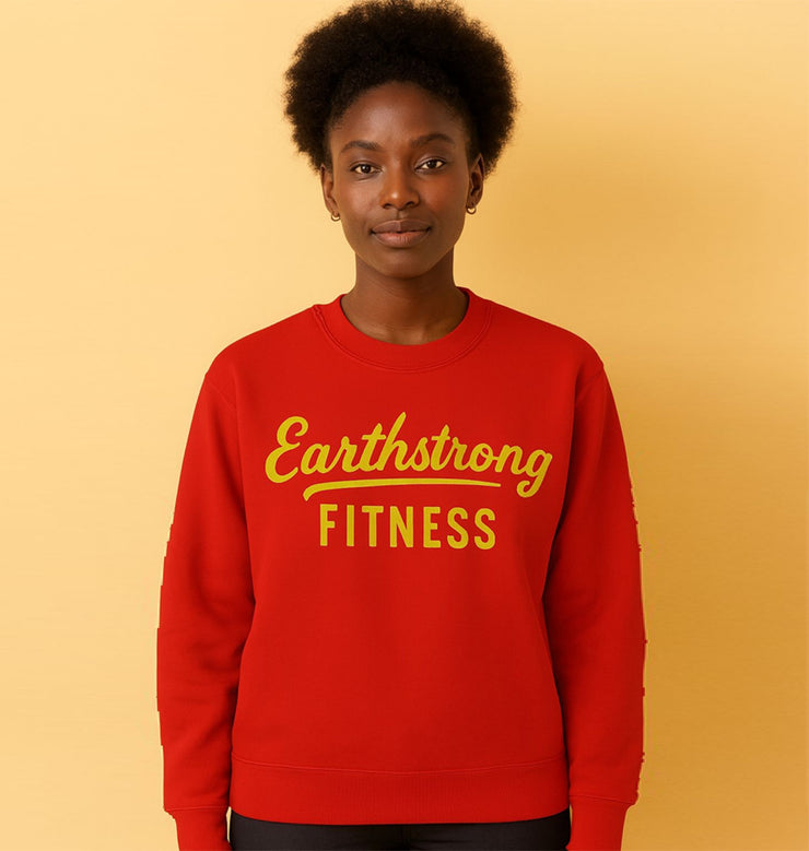 Earthstrong Fitness Men's Crewneck Sweatshirt, Casual Workout Apparel, Gift for Fitness Enthusiasts, Gym Wear, Everyday Comfort