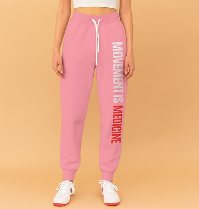 Athletic Joggers with 'Movement is Medicine' Design, Activewear, Fitness Pants, Yoga Trousers, Gym Wear, Casual Loungewear
