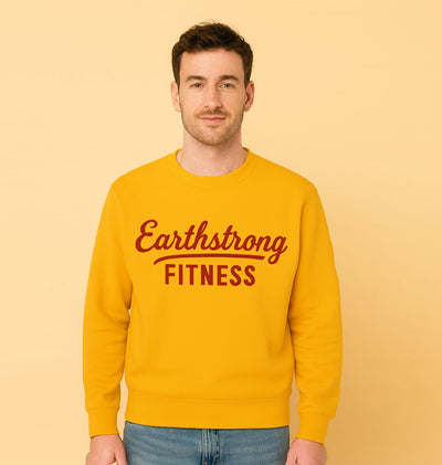 Earthstrong Fitness Men's Crewneck Sweatshirt, Casual Workout Apparel, Gift for Fitness Enthusiasts, Gym Wear, Everyday Comfort