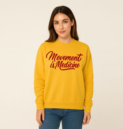 Movement is medicine, Men's Crewneck Sweatshirt, Casual Workout Apparel, Gift for Fitness Enthusiasts, Gym Wear, Everyday Comfort