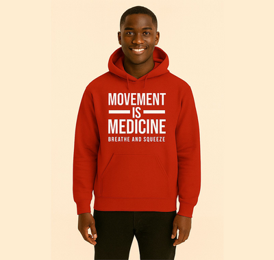 Athletic Hoodie with 'Movement is Medicine' Quote, Fitness Gift, Gym Wear, Workout Apparel, Inspirational Hoodie, Exercise Gear