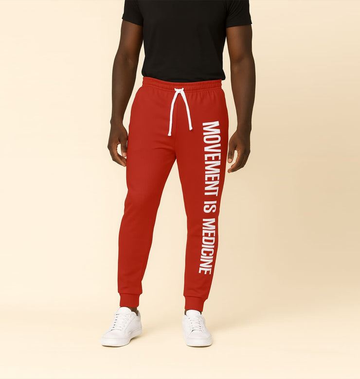 Movement is Medicine Comfortable Athletic Joggers for Active Lifestyles, Sportswear, Travel Pants, Gym Bottoms, Casual Jogging Trousers