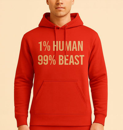 1% Human 99% Beast Athletic Hoodie - Motivational Gym Wear, Fitness Apparel, Workout Hoodie, Gift for Athletes, Unisex Hoodie
