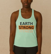 Women's Fitness Racerback Tank - Earth Strong Design, Workout Top, Yoga Apparel, Casual Wear, Gift for Her