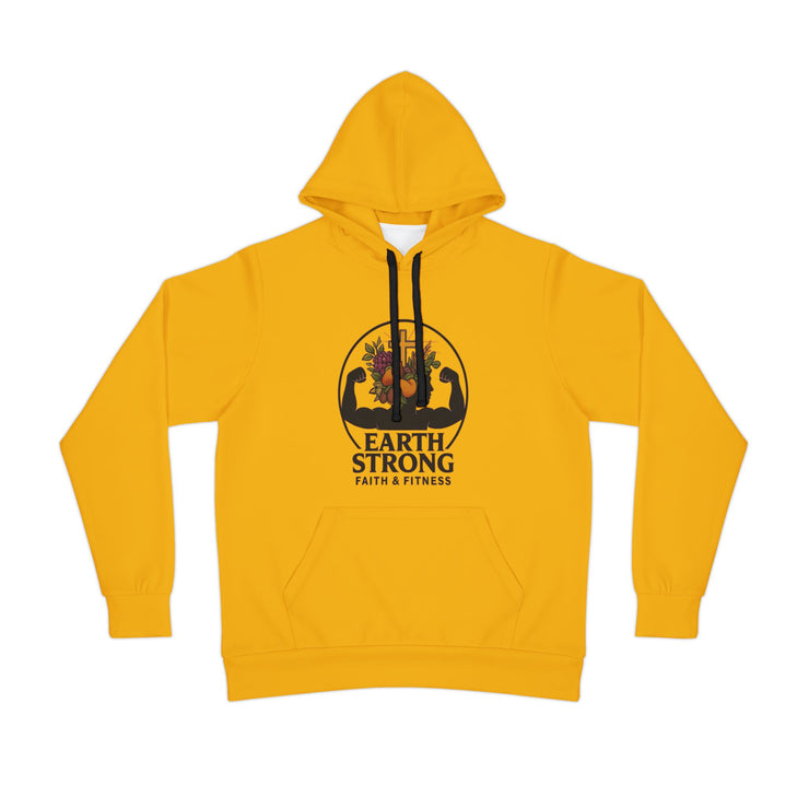 Earth Strong Athletic Hoodie - Faith & Fitness, Workout Hoodie, Gym Apparel, Activewear, Motivational Gear, Gift for Fitness Enthusiasts
