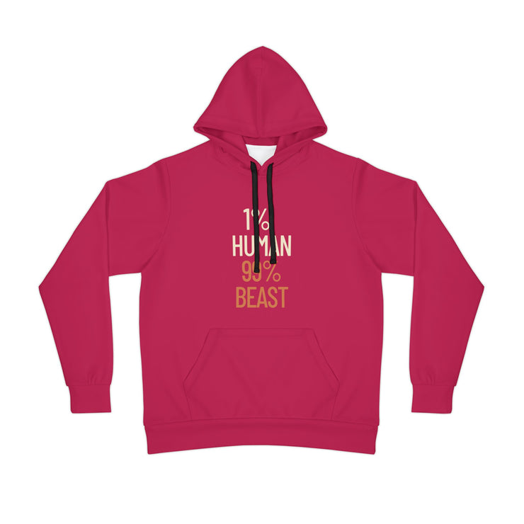 Bold Athletic Hoodie, 1% Human 99% Beast, Fitness Apparel, Workout Gear, Motivational Hoodie, Gym Outfit