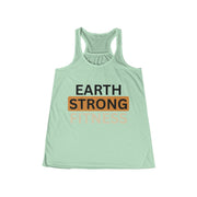 Women's Fitness Racerback Tank - Earth Strong Design, Workout Top, Yoga Apparel, Casual Wear, Gift for Her
