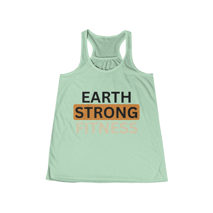 Women's Fitness Racerback Tank - Earth Strong Design, Workout Top, Yoga Apparel, Casual Wear, Gift for Her