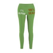 Casual Fitness Leggings | 1% Human 99% Beast - Workout Gear, Activewear, Gifts for Fitness Lovers, Gift for Gym Enthusiasts