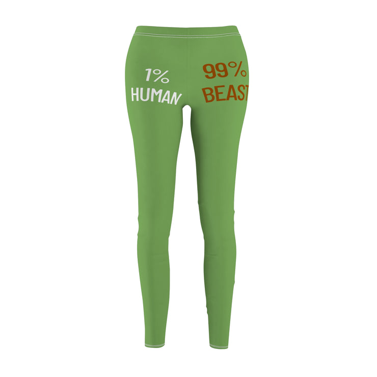Casual Fitness Leggings | 1% Human 99% Beast - Workout Gear, Activewear, Gifts for Fitness Lovers, Gift for Gym Enthusiasts