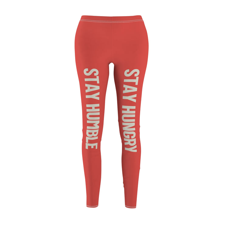 Motivational Women's Leggings - Stay Hungry Stay Humble, Workout Pants, Fitness Apparel, Activewear, Casual Leggings