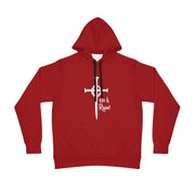 He Is Risen! Red Athletic Hoodie - Inspirational Workout Wear, Easter Gift, Faith-Based Apparel, Casual Hoodie, Religious Fitness Gear