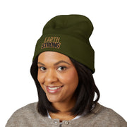 Earth Strong Embroidered Classic Cuffed Beanie, Winter Hat, Gift for Her, Warm Beanie, Cozy Accessory, Fashion Statement
