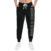 Inspirational Athletic Joggers - 'Wounds to Wisdom' Print, Workout Pants, Casual Loungewear, Gift for Fitness Lovers