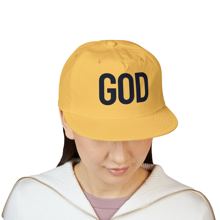 God Surf Cap - Casual Summer Hat, Beachwear Accessory, Spiritual Gift, Cool Statement Cap, Vacation Headwear