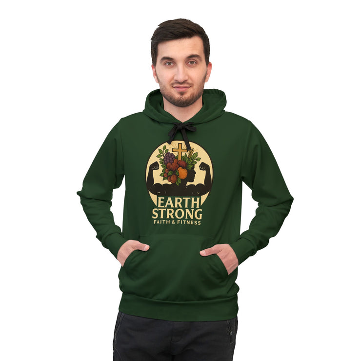 Earth Strong Athletic Hoodie - Empowering Activewear, Gym Sweatshirt, Nature Lover Gift, Fitness Apparel, Motivational Hoodie