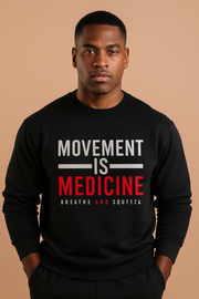 Movement is Medicine Eco-Friendly Sweatshirt, Unisex Crewneck, Fitness Apparel, Gift for Health Enthusiasts, Workout Clothing