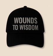 Inspirational Embroidered Cap, Wounds to Wisdom Hat, Gift for Self-Improvement, Motivational Accessories, Inspiring Headwear