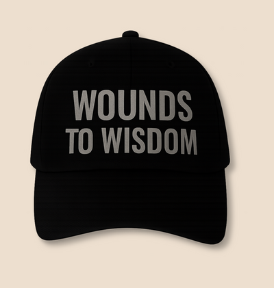 Inspirational Embroidered Cap, Wounds to Wisdom Hat, Gift for Self-Improvement, Motivational Accessories, Inspiring Headwear
