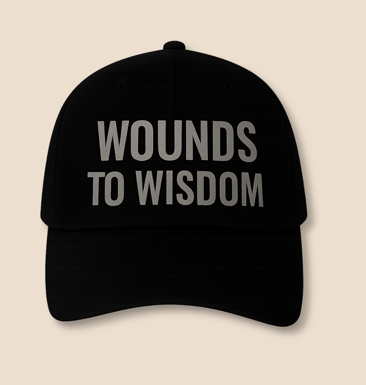 Inspirational Embroidered Cap, Wounds to Wisdom Hat, Gift for Self-Improvement, Motivational Accessories, Inspiring Headwear